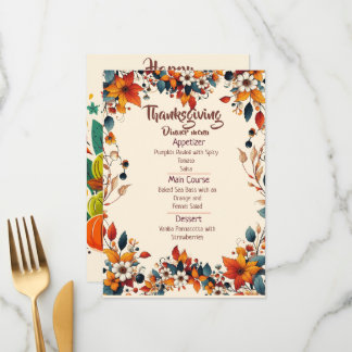 YOUR THANKSGIVING DINNER WITH A CUSTOMIZED MENU  MENÜKARTE