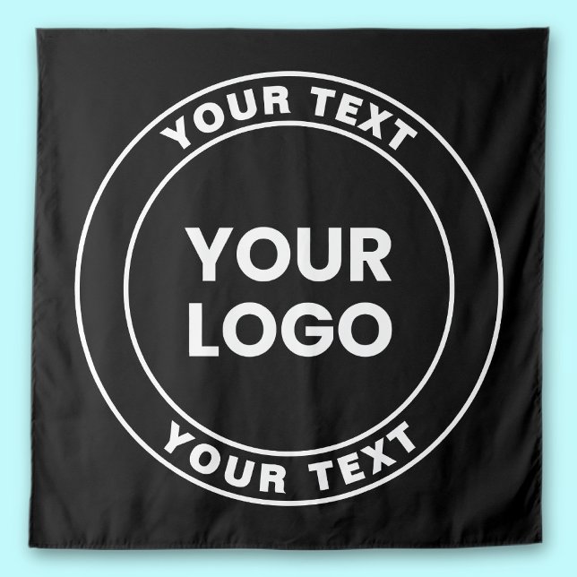 Your Uploaded Logo + Bold Circular Text  Wandteppich (Von Creator hochgeladen)