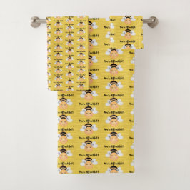 Youre Beautiful Yellow Bee Badhandtuch Set