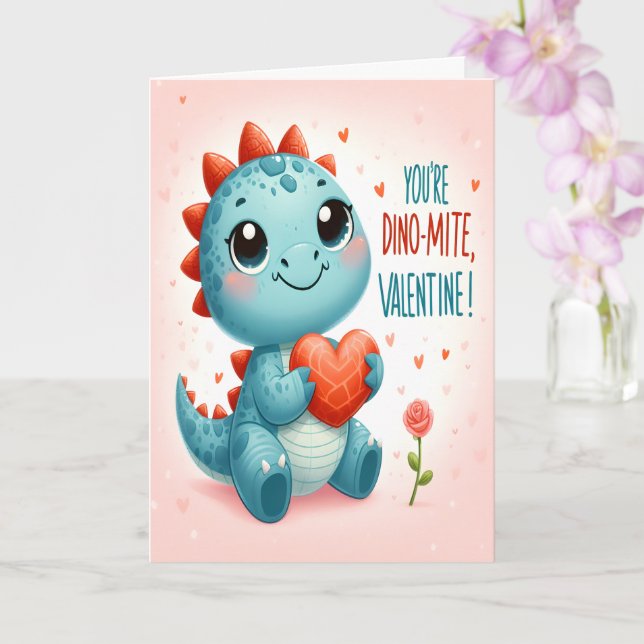 Youre Dinomite Valentine Niedlich Dinosaurier Lieb Karte (Orchidee)