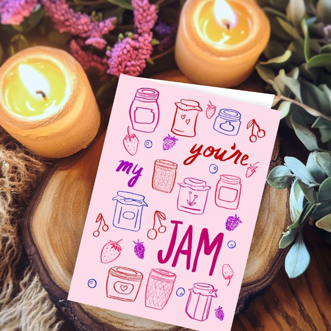 YOURE MY JAM Niedlich Jars Illustration Valentinst Karte (YOURE MY JAM Cute Jars Illustration Valentines Day Card
)