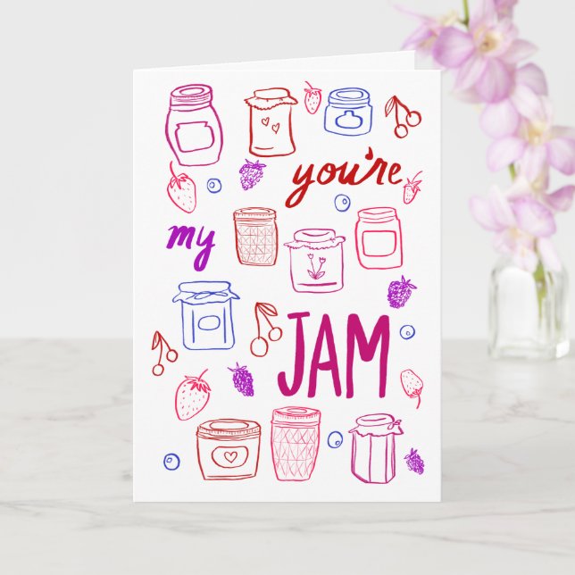 YOURE MY JAM Niedlich Jars Illustration Valentinst Karte (Orchidee)