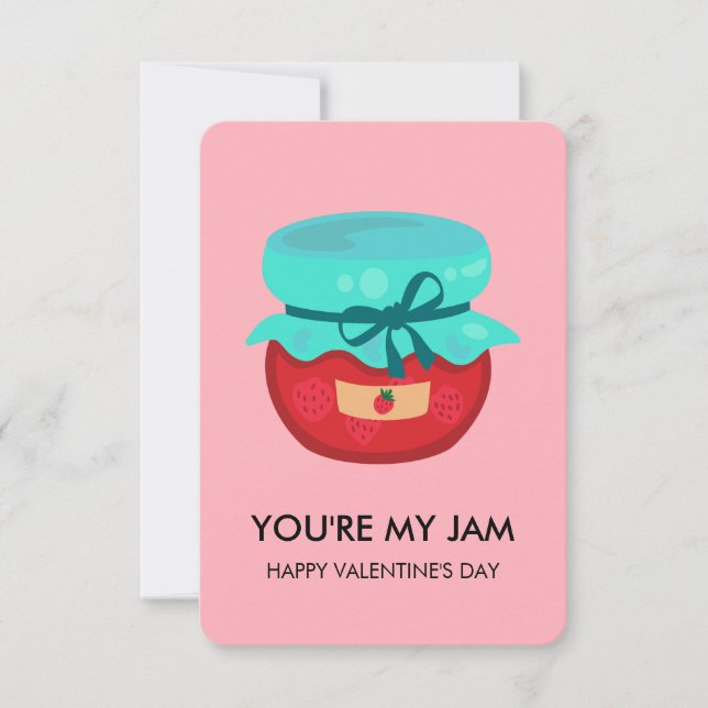You're My Jam Valentine, Kids School Classroom Mitteilungskarte (Vorderseite)