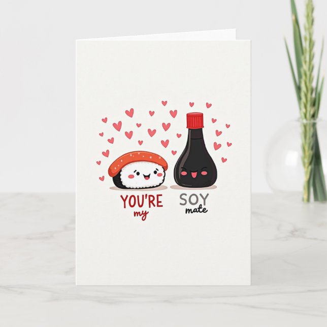 Youre My Soymate Sushi Love Card Karte (Vorderseite)
