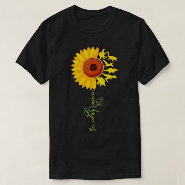 Youre My Sunshine Sonnenblume Dinosaur TRex Dino L T-Shirt (Design vorne)