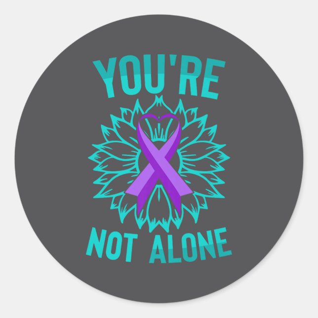 Youre Not Alone Premium  Runder Aufkleber (Vorderseite)