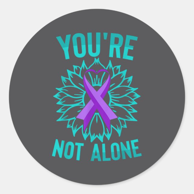 Youre Not Alone  Runder Aufkleber (Vorderseite)