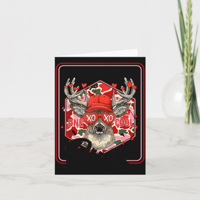 You're One Cool Buck Camouflage Valentine's Day Hu Karte (Vorderseite)