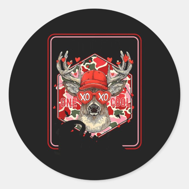 You're One Cool Buck Camouflage Valentine's Day Hu Runder Aufkleber (Vorderseite)