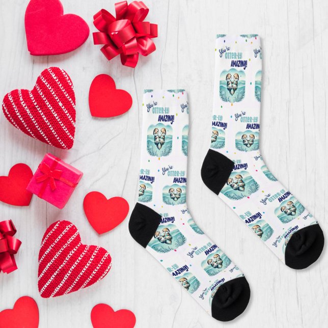 You're Otterly Amazing cute otter Valentine Socken (Von Creator hochgeladen)