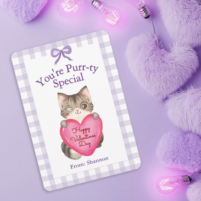 You're Purr-ty Special Kitty Cat Valentine's Day Mitteilungskarte (Von Creator hochgeladen)
