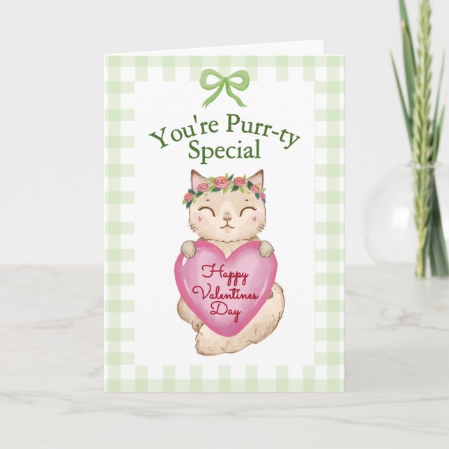 You're Purr-ty Special Kitty Cat Valentine's Day N Karte (Vorderseite)
