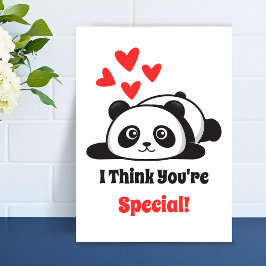 You're Special Cute Panda red hearts Printable  Feiertagskarte