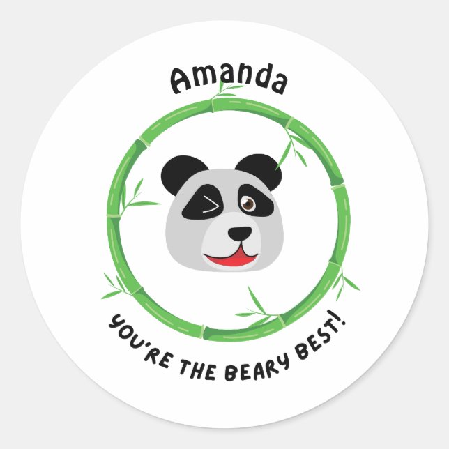 You're the Beary Best Runder Aufkleber (Vorderseite)