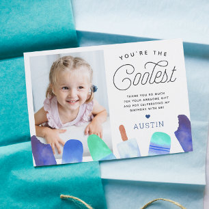 You're The Coolest Popsicle-Motiv Kinderfoto Dankeskarte