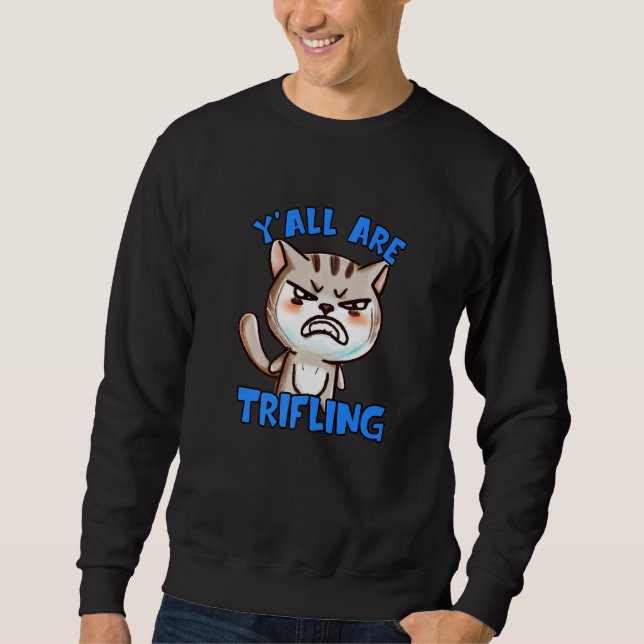 You're Trifling Angry Cat Worthless Sneaky Rotten  Sweatshirt (Vorderseite)