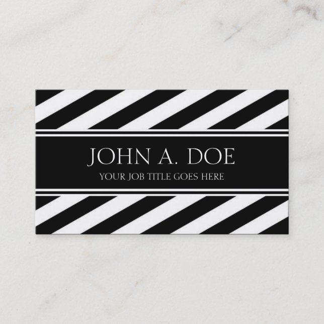 YourJobTitle! B/W Diagonalbars Visitenkarte (Vorderseite)