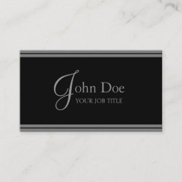 YourJobTitle elegante schwarze/silberne Streifen Visitenkarte