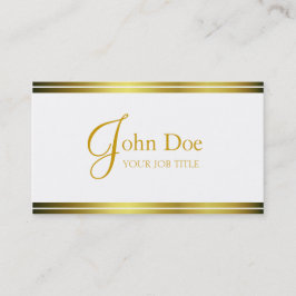 YourJobTitle elegantes Weiß/Goldstreifen Visitenkarte
