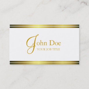 YourJobTitle elegantes Weiß/Goldstreifen Visitenkarte