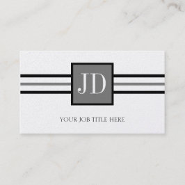 YourJobTitle Monogramm-erstklassiges Platin-Papier Visitenkarte