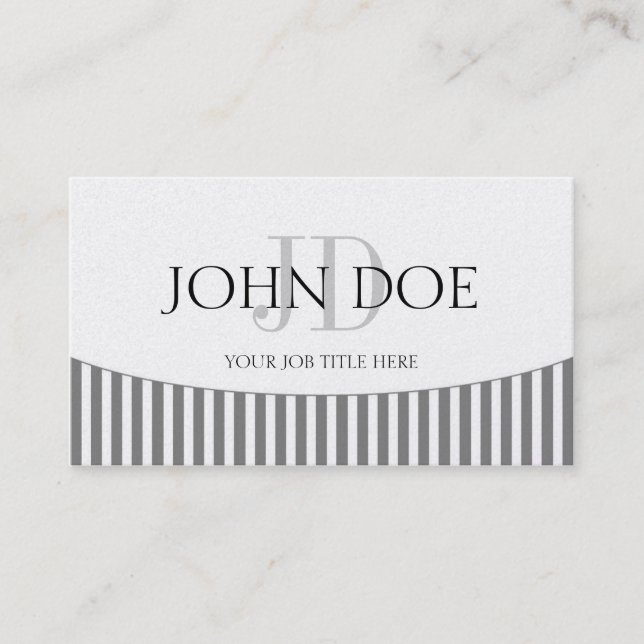 YourJobTitle Monogramm-graue Visitenkarte (Vorderseite)