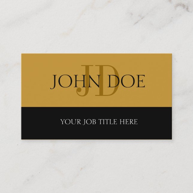 YourJobTitle! S Streifen Gold Visitenkarte (Vorderseite)