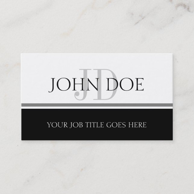 YourJobTitle silberner Streifen W/W Horiz Visitenkarte (Vorderseite)