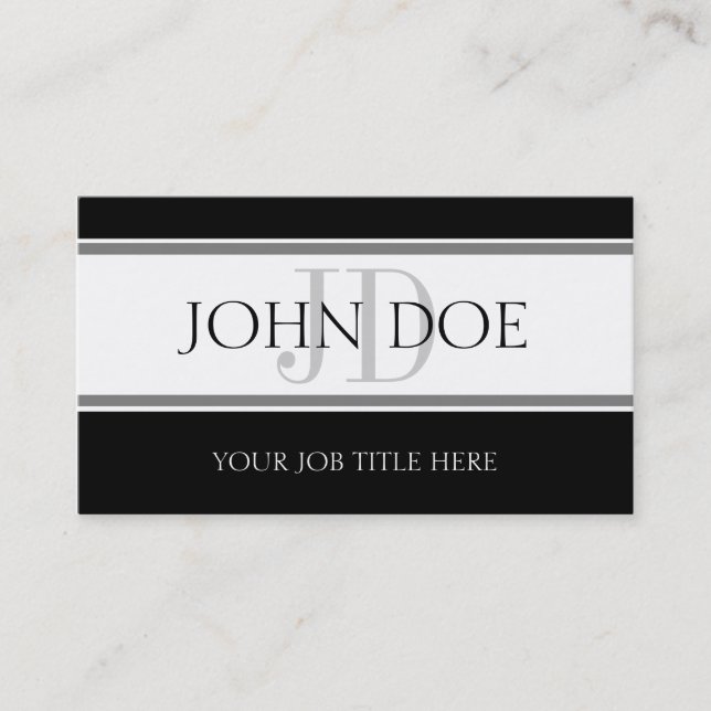 YourJobTitle! Streifen weiß Visitenkarte (Vorderseite)