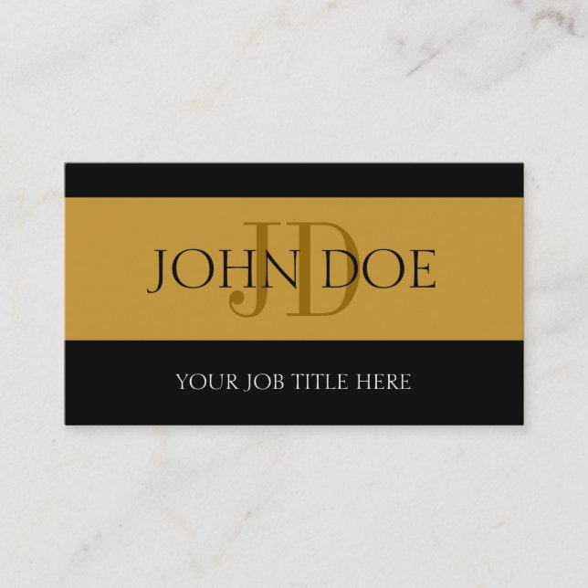 YourJobTitle Stripes Gold Visitenkarte (Vorderseite)