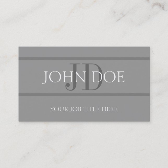YourJobTitle Stripes lt Grey Visitenkarte (Vorderseite)