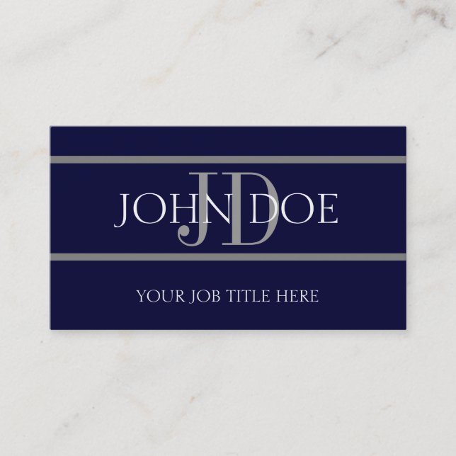 YourJobTitle Stripes Marine Visitenkarte (Vorderseite)