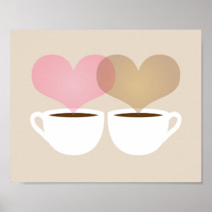 Yours and Mine Coffee Mugs in Love Art Print Poster