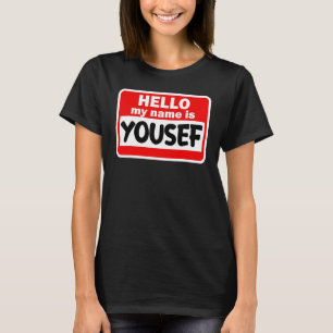 Yousef Hallo Mein Name ist Hemdname auf Custom T-Shirt