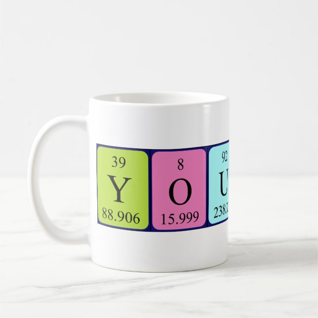 Youssef nom de table périodique mug (Gauche)