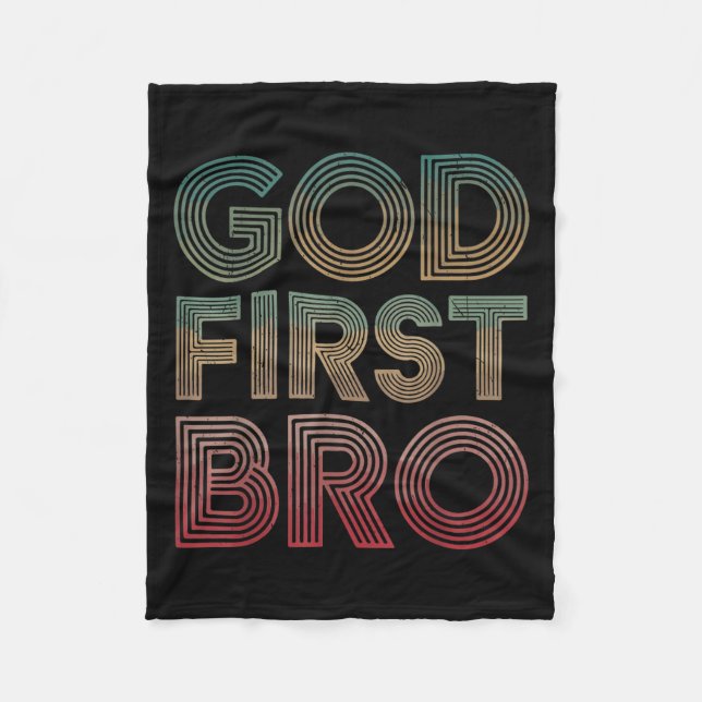 Youth Boy God First Bro Funny Christian God Brothe Fleecedecke (Vorderseite)