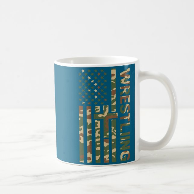 Youth Camo Wrestling American Flag Us Patriotic Bo Kaffeetasse (Rechts)