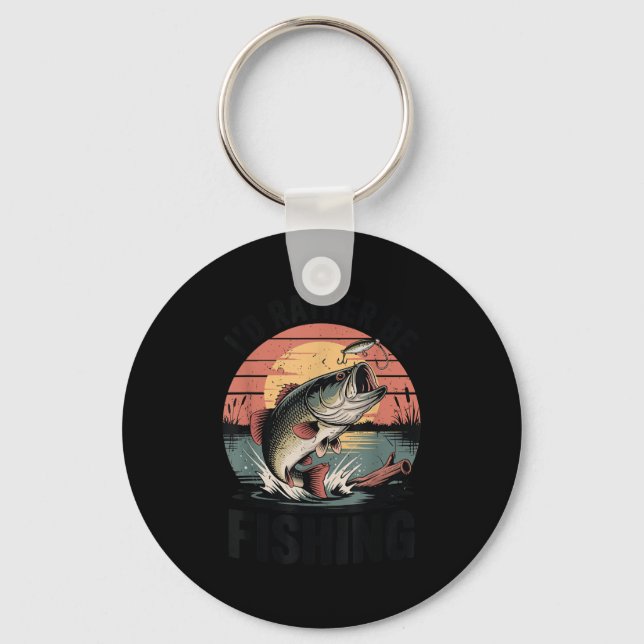 Youth I'd Rather Be Fishing-shirt Boy Largemouth B Schlüsselanhänger (Vorderseite)