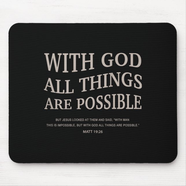 Youth With God All Things Are Ssible Christian Gir Mousepad (Vorne)