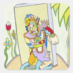 "Youthman" von Ruchell Alexander Quadratischer Aufkleber