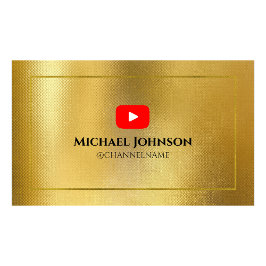 YOUTUBE Channel Advertisement QR Code GOLD Visitenkarte
