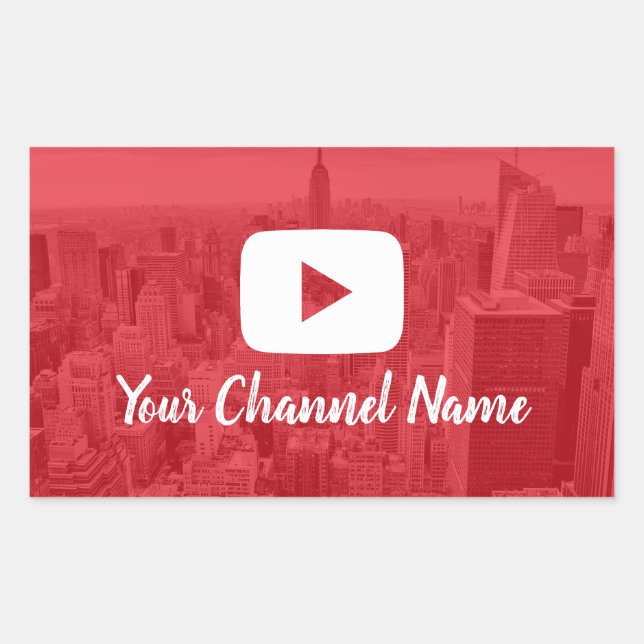 Youtube Channel Custom Foto Youtuber Rechteckiger Aufkleber (Vorderseite)
