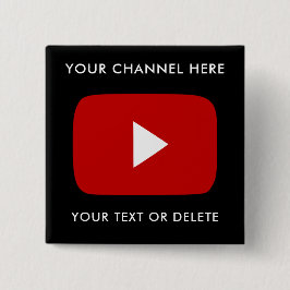 Youtube Channel Name and Text Custom Black Square Button