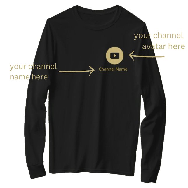 YOUTUBE CONTENT CREATOR AVATAR CHANNEL NAME GOLD T-Shirt (Von Creator hochgeladen)