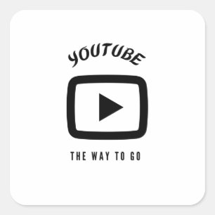 YouTube der Weg zum Gehen Quadratischer Aufkleber