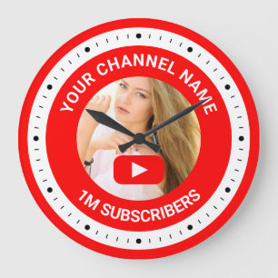 YouTube-Kanal personalisiertes Foto YouTuber-Gesch Große Wanduhr