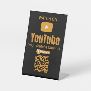 YouTube-QR-Code-Schild ansehen Sockelschild