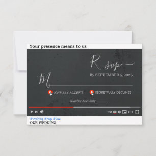 Youtube Themed personalisiert 3,5" x 5" Antwortkar RSVP Karte