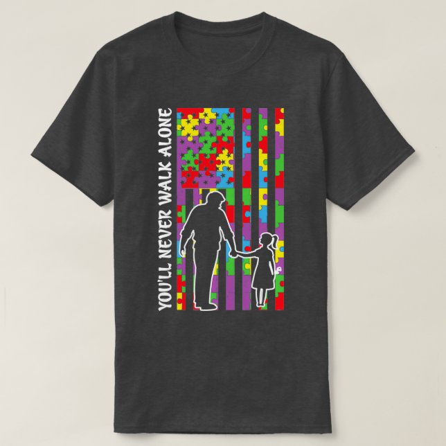 Youx27ll - Flag für Vater und Tochter nie allein l T-Shirt (Design vorne)