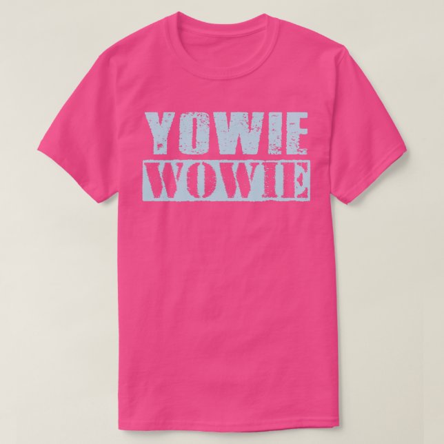 Yowie Wowie Vintag Light Blue Text T-Shirt (Design vorne)